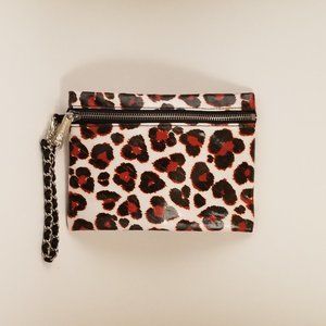 Brighton Coated Canvas Wristlet Leopard Print EUC